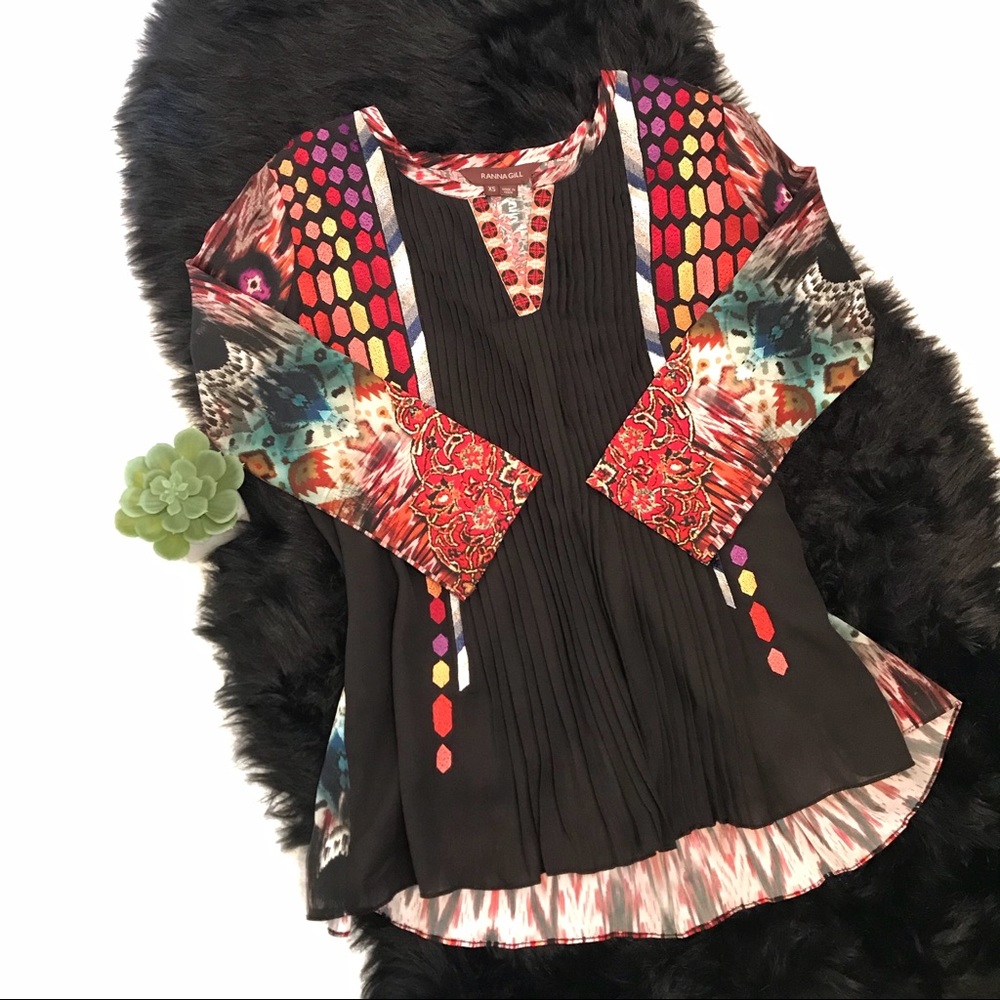 Anthropologie Ranna Gill Embroidered Peasant Top - Picture 3 of 8